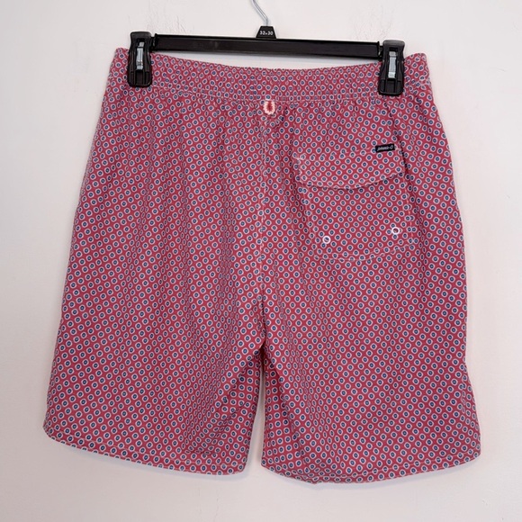 JOHNNIE-O MEN'S KARRATHA BOARD SHORT. Size Medium. Red/Pink Blue Swim Shorts. - Picture 8 of 16